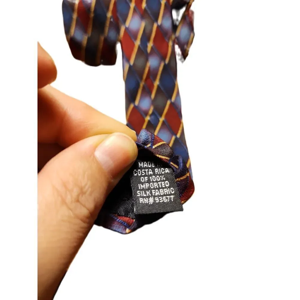 Stafford Multicolor Argyle Pattern Diamond‎ Necktie (Set of Two) 100% Silk
